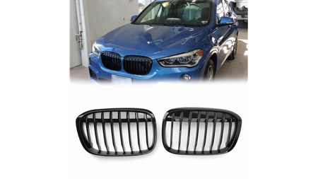 Grill BMW X1 F48 pojedyncze żeberka Gloss Black