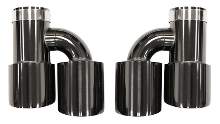 Końcówka Tłumika 101mmx2 wejście 63mm Black Chrome Zestaw