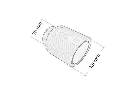 Exhaust Tip 101mm enter 76mm Carbon Matte