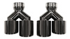 Exhaust Tip 101mmx2 enter 76mm Black Chrome Set