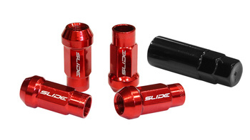 Forged wheel lug nuts SLIDE JDM Steel M12x1.25 Red ​