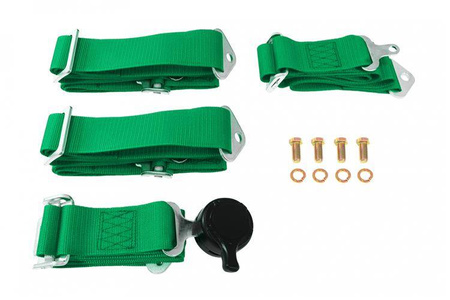 Racing seat belts 4p 2" Green - Quick