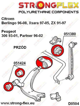 Tuleja wahacza przedniego przednia SPORT