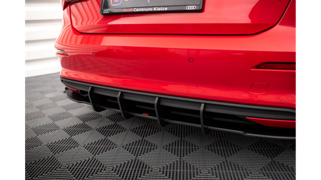 Diffuser Audi A3 8Y Rear Valance Black + Gloss Flaps