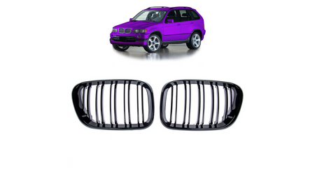 Grill BMW X5 E53 podwójne żeberka Gloss Black