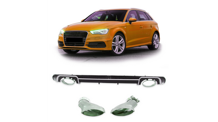 Diffuser Audi A3 8V Rear with Pipes