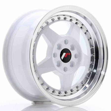 JR Wheels JR6 15x7 ET35 4x100/114 White w/Machined Lip