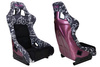 Racing seat SLIDE KS2 Premium Black & Spray Graffity Welur Pink Glitter