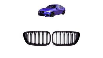 Grill BMW 2 F22 F23 podwójne żeberka Matt Black