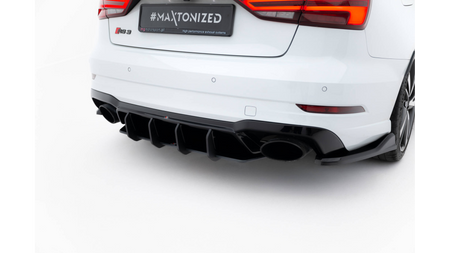 Diffuser Audi RS3 Sedan 8V Facelift Rear Street Pro v.2 Black-Red