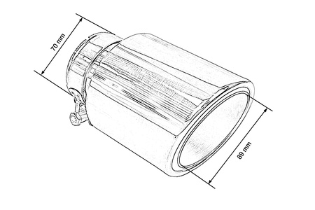 Exhaust Tip 89mm enter 70mm Polished
