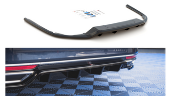 Splitter Volkswagen Passat B8 Rear Central with Diffuser Gloss Black