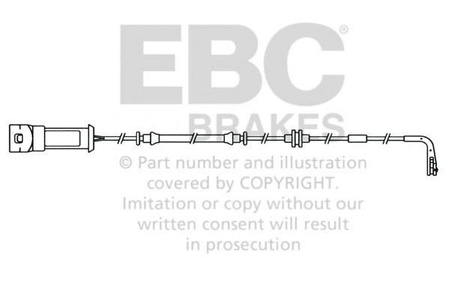 EFA118 - Czujnik zużycia klocków hamulcowych EBC Brakes OPEL | Signum | Vectra | VAUXHALL | Signum | Vectra