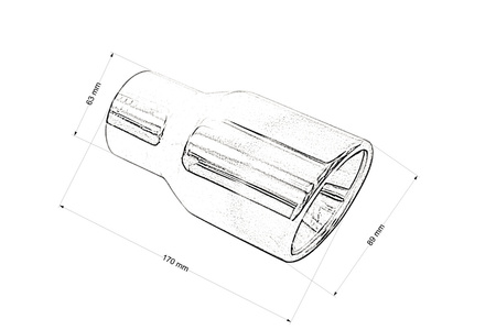 Exhaust Tip 89mm enter 63mm Polished Burn