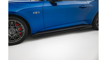 Side Skirts Ford Mustang GT Mk7 Street Pro Black + Gloss Flaps