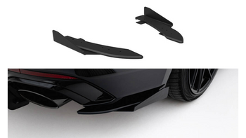 Splitter Audi RS5 F5 Sportback Rear Side Street Pro Black-Red + Gloss Flaps