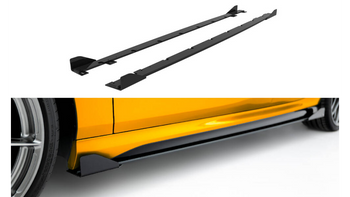 Side Skirts BMW 1 M-Pack F70 Street Pro Black-Red + Gloss Flaps