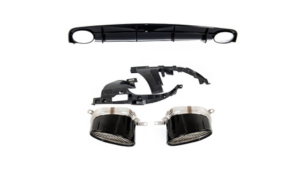 Diffuser Audi A6 C7 Facelift Rear with Pipes