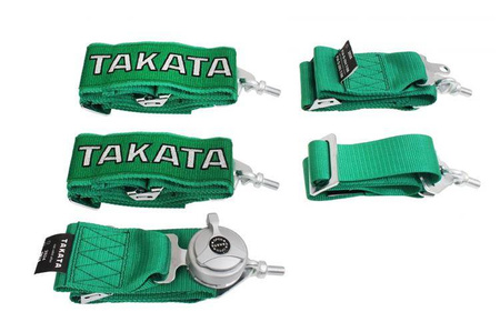 Racing seat belts 5p 3" Green Takata Replica harness