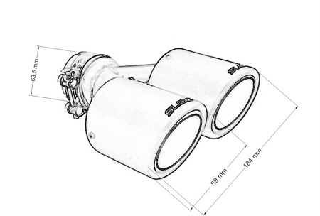 Podwójna Końcówka tłumika 89mm wejście 63,5mm SLIDE