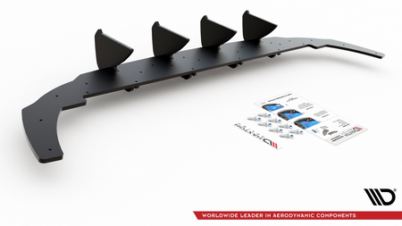 Diffuser Volkswagen Golf 8 Rear Racing Durability v.1 Black-Red