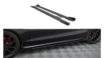 Diffuser Audi A5 8T Facelift Side Skirts Street Pro Black-Red + Gloss Flaps