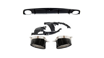 Diffuser Audi A6 C7 Facelift Rear with Pipes