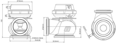 Turbosmart Wastegate 45mm 1.0 Bar Hyper-Gate Czerwony V-Band zewnętrzny