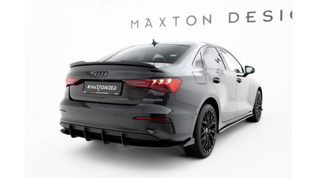 Dyfuzor Audi A3 8Y Tył Street Pro Black + Gloss Flaps