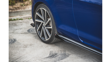 Dokładka Volkswagen Golf 7 Facelift R Progi Racing Black + Gloss Flaps