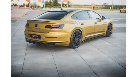 Diffuser Volkswagen Arteon R-Line Rear Valance + Flaps Black-Red Racing Durability