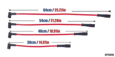 Przewody zapłonowe PowerTEC FIAT CINQUECENTO SPORTING PUNTO I LANCIA DELTA Czerwone
