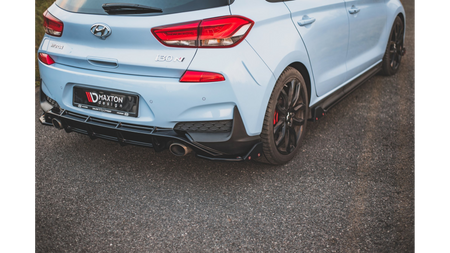 Splitter Hyundai I30 III N Tył Boczne v.7 + Flaps Gloss Black