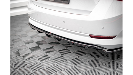 Splitter Skoda Octavia IV Rear Central with Diffuser Gloss Black