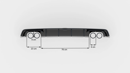 Diffuser Audi S3 8V Rear Valance Gloss Black