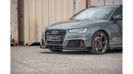 Splitter Audi RS3 8V Sportback Front Racing Durability + Flaps Black-Red