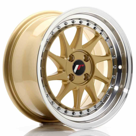 JR Wheels JR26 16x8 ET30 4x100 Gold w/Machined Lip