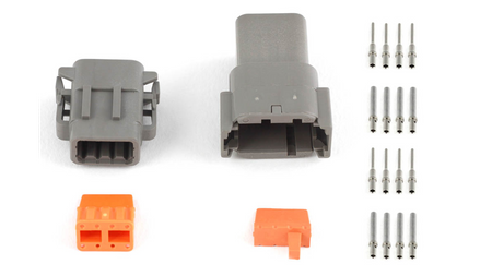 Set of plugs and pins matching Deutsch DTM-8 connectors (7.5 Amps)