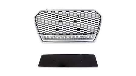 Grill Audi A6 C7 Facelift Silver & Gloss Black