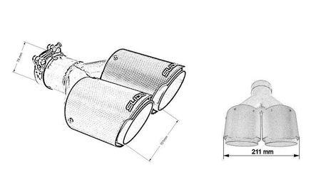 Double Exhaust Tip 101mm Input 76mm SLIDE