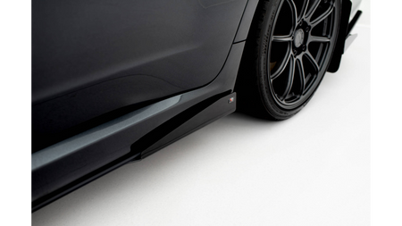 Side Skirts Subaru Impreza WRX STI Mk3 Facelift Street Pro Black-Red + Gloss Flaps