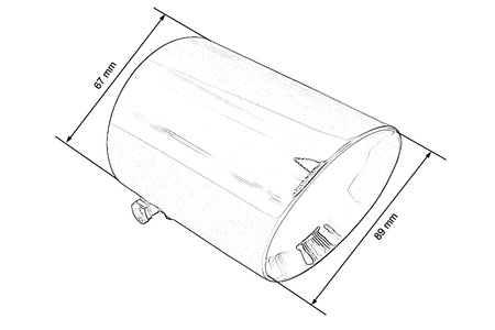 Exhaust Tip 89mm enter 67mm Gloss Black