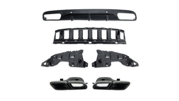 Diffuser Mercedes-Benz C C205 A205 Cabrio Rear with Pipes black