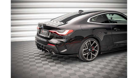 Splitter BMW 4 G22 M-Pack Rear Side Street Pro Black-Red + Gloss Flaps