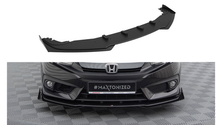 Splitter Honda Civic X Front Pro + flaps Black