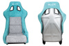 Racing seat SLIDE KS2 Premium Mint & Quilted Grey Suede Silver Glitter