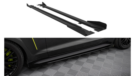 Diffuser Ford Mustang VI GT Side Skirts Street Pro Black + Gloss Flaps