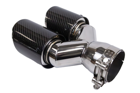 Exhaust 89mmx2 Inlet 76mm Carbon Gloss Set