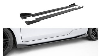 Side Skirts Audi TT 8J S S-Line Facelift Street Pro Black-Red + Gloss Flaps