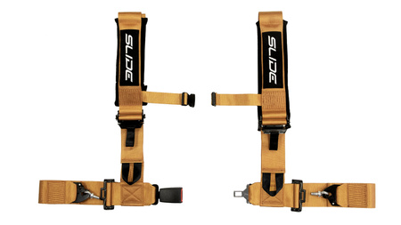 Racing seat belts Slide V2 GOLD 4P 3" E4